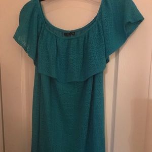 Apt 9 Turquoise Off-Shoulder Dress Sz XL